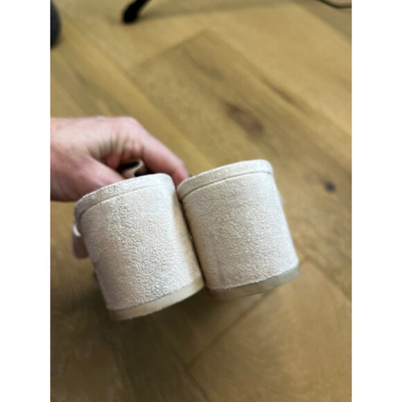 H&M Nude Suede Block Heels sz 38 - Picture 3 of 6